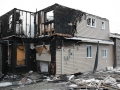 New house destroyed by fire. Also available in vertical.