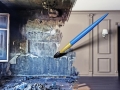brush, drawing beautiful inerior over dirty image. concept